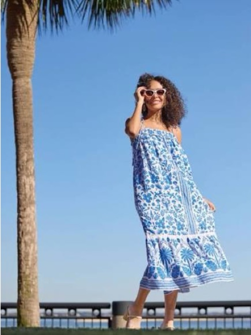 Sewing Down South x Crown & Ivy Taylor Printed Maxi Dress with Beaded Tassels